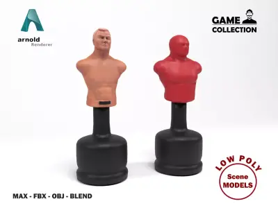 Punching Dummies Low-poly 3D model