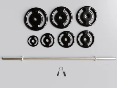 Gym Barbell 002 3D model