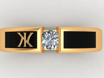 Korloff Enamel Diamond Gold Ring 3D print model
