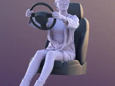Laura 10566 - Driving Casual Woman Low-poly 3D model