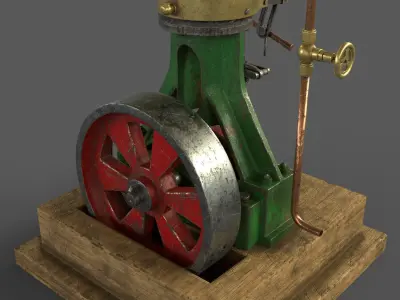 5A Vertical Steam Engine 3D model