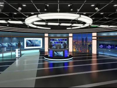 Virtual TV Studio News Set 27 3D model