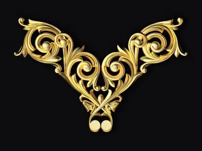 Central decor ornament for furniture 3D model 449