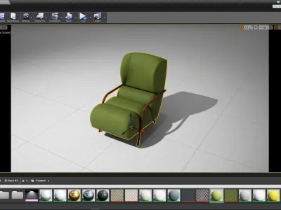 Papa Chair UE4 Low-poly 3D model