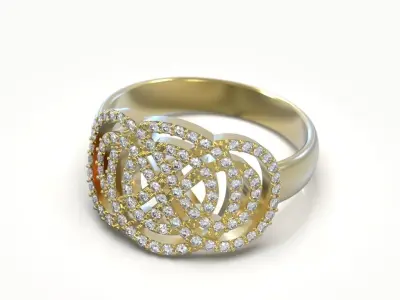 Eternity pattern multiple gemstone diamond ring Free 3D print model