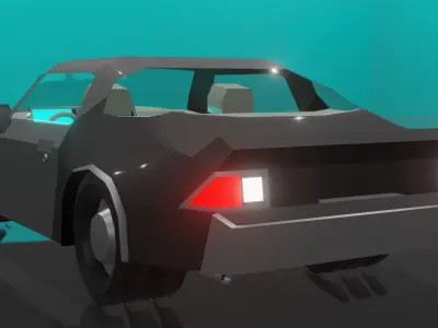 Modernized low poly 1977 styled muscle car Low-poly 3D model
