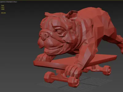 Skating dog 3D model