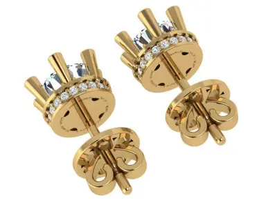 Round Diamond Stud Earring 4675 3D print model