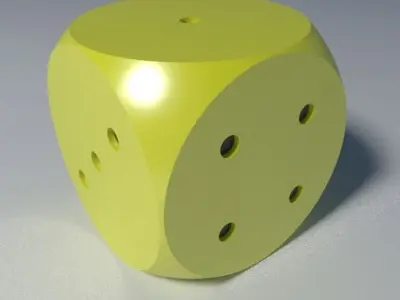 Dice model with holes 3D model