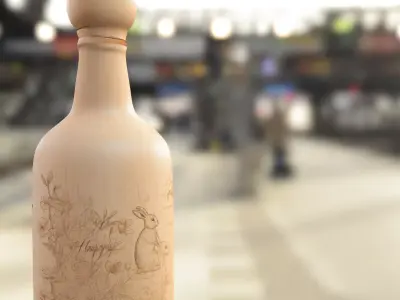 Engraved Wooden Easter Low-poly 3D model