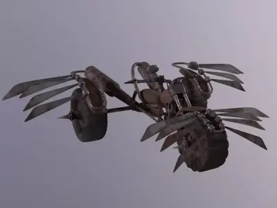 Motorcycle - Game Ready - Low Poly PBR 3D Model  Low-poly 3D model