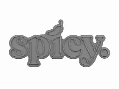 Spicy Neon Sign 3D model