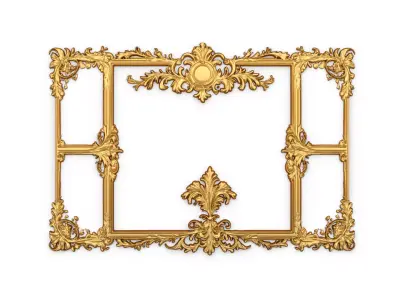 Plaster decorative frame ornament 07 3D model