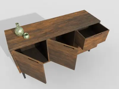 Tv stand Low-poly 3D model