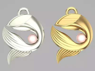 free Gold whale tail Free 3D print model