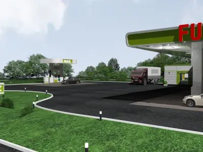 Gas station model 3D 3D model