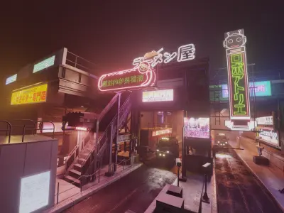 Cyberpunk Vehicle Toll Booth Sign Concept Low-poly 3D model