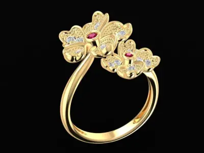 Luxury Floral Cluster Diamond Women Ring 3264 1685 3D print model