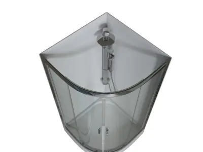 Shower Curved Cabin 02 3D model