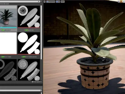 plant in pot Low-poly 3D model