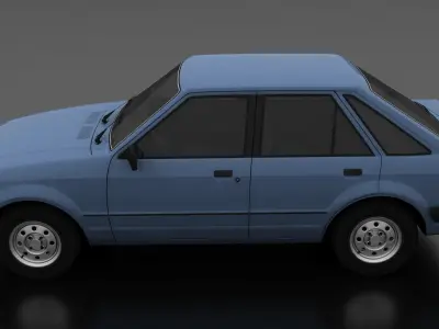 Escort mk3 1981 5-door Liftback Low-poly 3D model