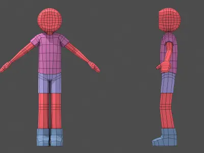 ToonPoly - People 01  Low-poly 3D model
