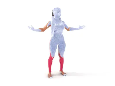 Female Athletic Character Model Rigged and Animated D Low-poly 3D model