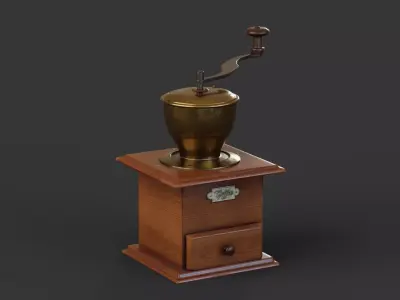 Antique Coffee Grinder Low-poly 3D model