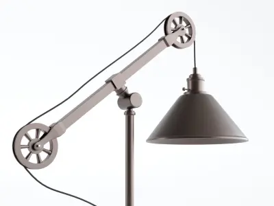 Industrial Pulley Table Lamp 3D Model 3D model