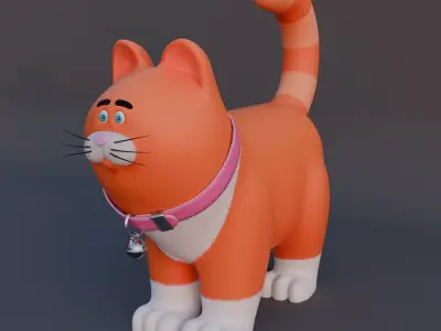 Little Cute Cat Low-poly 3D model