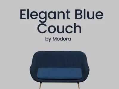 Elegant Blue Couch 3D model
