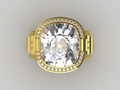 Luxury yellow gold wedding ring with diamond model jr00142 3D print model
