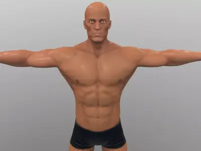 athlete Low-poly 3D model