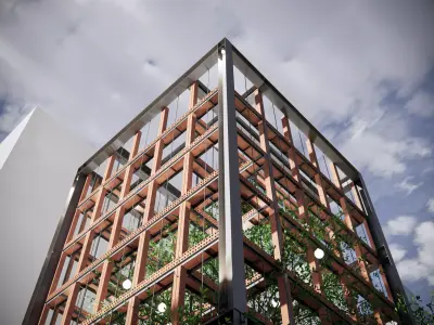 BRICK COFFEE STORE ARCHITECTURE AND INTERIOR DESIGN 3D model