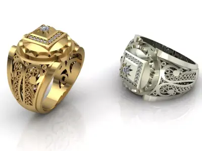 Mens ring Jewelry 3D print model