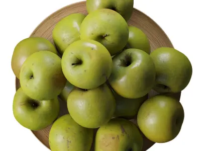 Granny Smith Apples - 4 models Low-poly 3D model