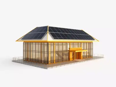 Modern Solar House model pack Low-poly 3D model