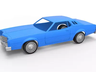 Shell and wheels Torino Elite 1974 Scale 1 to 25 3D print model