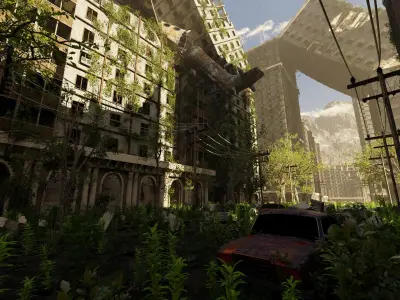 Abandoned Street Scene 3D model