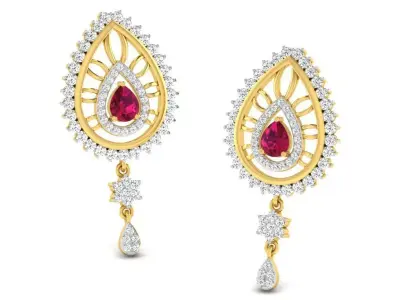 Diamond Earrings 3D print model