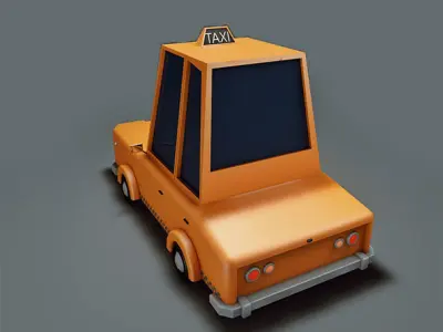 Low Poly Taxi car Low-poly 3D model