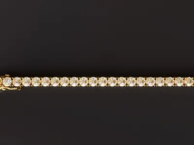 Tennis Bracelet 3D Model  For 4mm Stones   3D print model