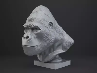 Gorilla Bust - Animal Figurine 3D print model
