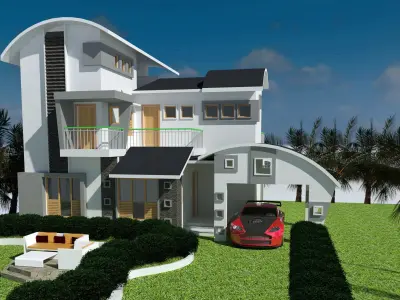 Architectural 3-Storey Modern House 3D model