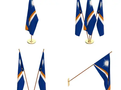 Marshall Islands Flag Pack 3D model