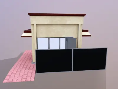 Security Room Low-poly 3D model