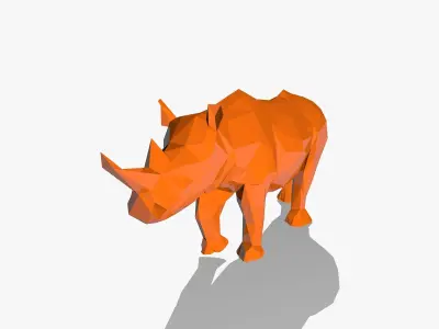 Rhino in Low Poly Style Low-poly 3D model