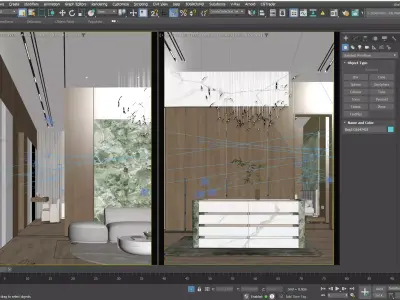 Modern Luxury Bedroom Interior Full Villa Suite Scene 3D model