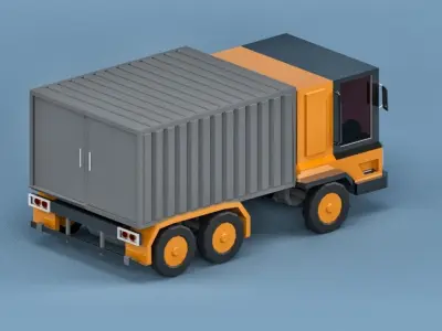 Truck container Low-poly 3D model