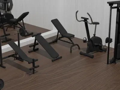 3D Gym Equipment Pack 3D model